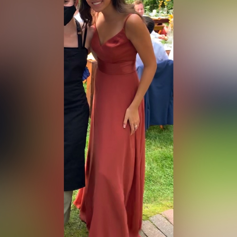 David’s Bridal V Neck Dress, Size 2